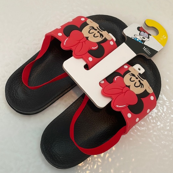 🆕 Disney Minnie Mouse Ltd Ed. Little Girls 1 Waterproof Elastic Slide Sandals - Picture 4 of 6